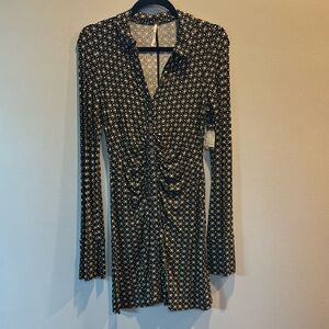 Free People long sleeve shirt dress. Brand new with tags. Black/white print.